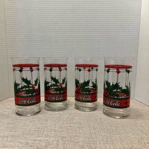 Vintage Coca Cola Libbey Christmas Glassware Set